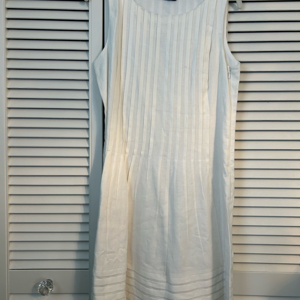 American Living White Ribbed Midi Dress White -Sz 10